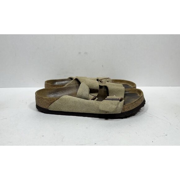 Birkenstock Arizona Sandals Taupe Suede Soft Footbed Women’s Size 7 / 38 - Picture 1 of 7